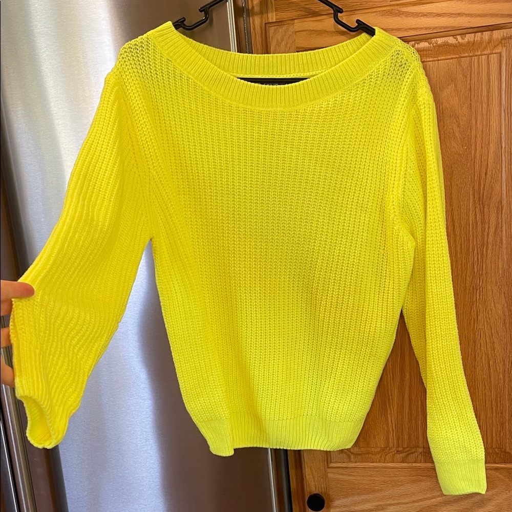 SHEIN Neon Yellow Crew Neck Sweater